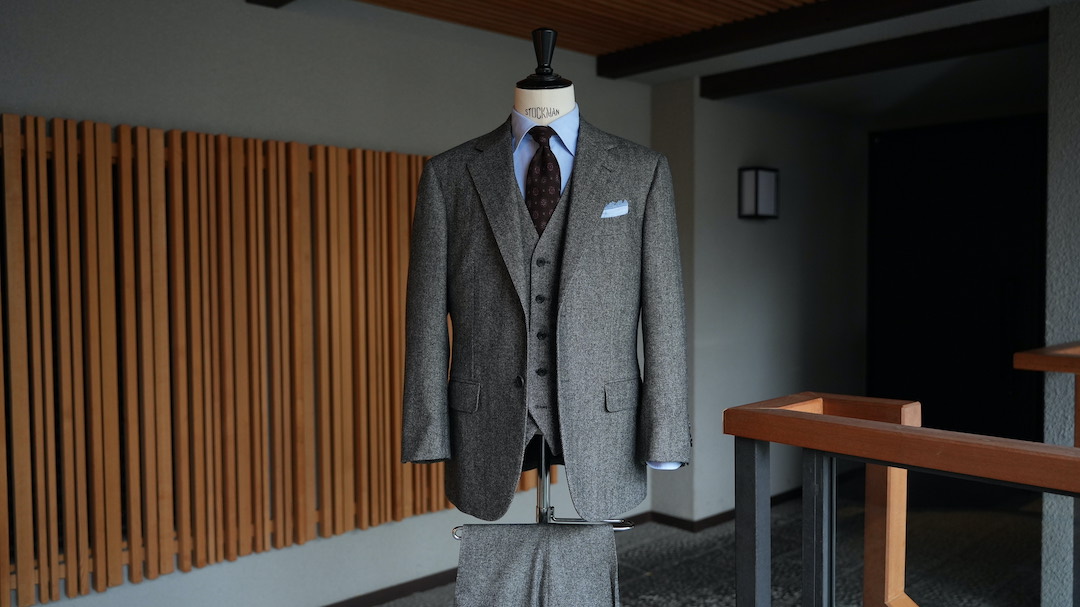 オーダースーツの紹介-ANGELICO グレーヘリンボーンフランネル